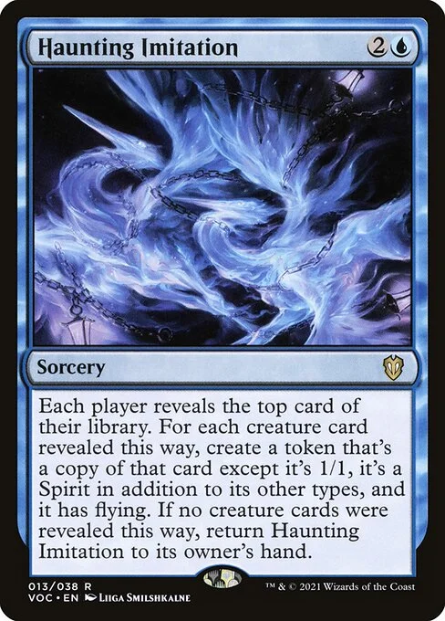 Haunting Imitation, carta Magic di tipo Sorcery illustrata da Liiga Smilshkalne