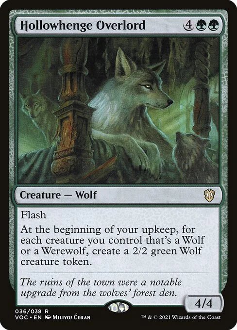 Hollowhenge Overlord, carta Magic di tipo Creature — Wolf illustrata da Milivoj Ćeran