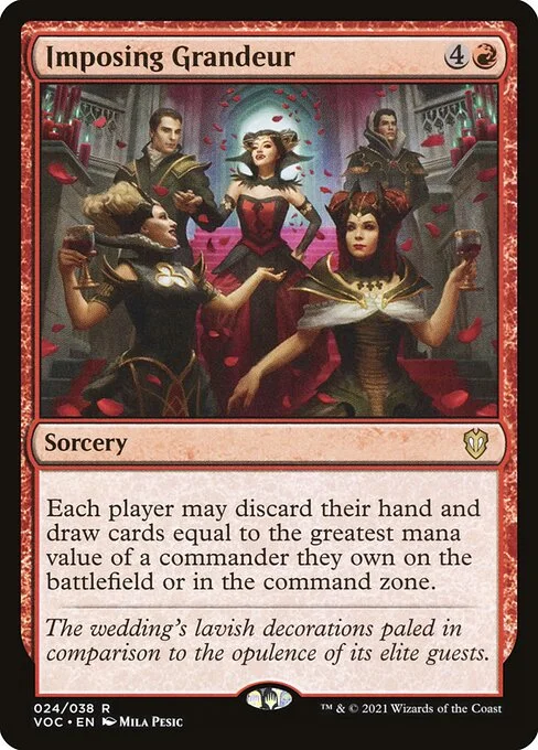 Imposing Grandeur, carta Magic di tipo Sorcery illustrata da Mila Pesic