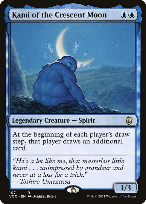 Kami of the Crescent Moon, carta Magic di tipo Legendary Creature — Spirit illustrata da Darrell Riche