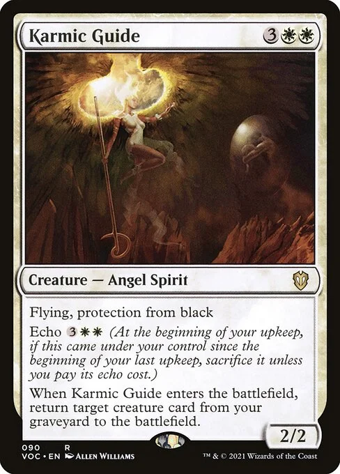 Karmic Guide, carta Magic di tipo Creature — Angel Spirit illustrata da Allen Williams