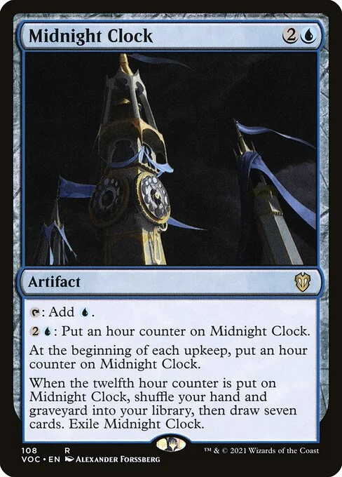 Midnight Clock, carta Magic di tipo Artifact illustrata da Alexander Forssberg