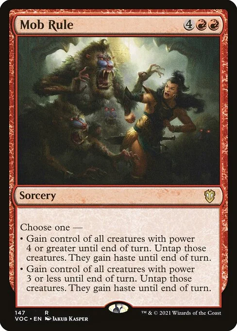 Mob Rule, carta Magic di tipo Sorcery illustrata da Jakub Kasper