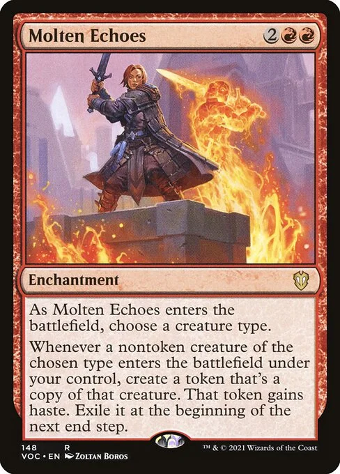 Molten Echoes, carta Magic di tipo Enchantment illustrata da Zoltan Boros