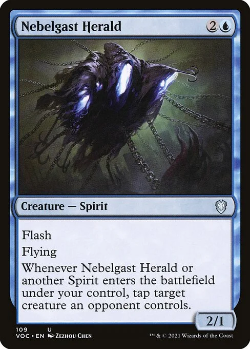 Nebelgast Herald, carta Magic di tipo Creature — Spirit illustrata da Zezhou Chen