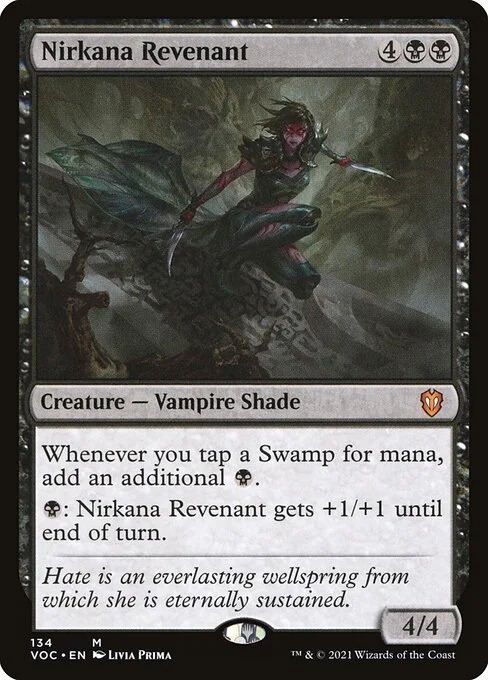Nirkana Revenant, carta Magic di tipo Creature — Vampire Shade illustrata da Livia Prima