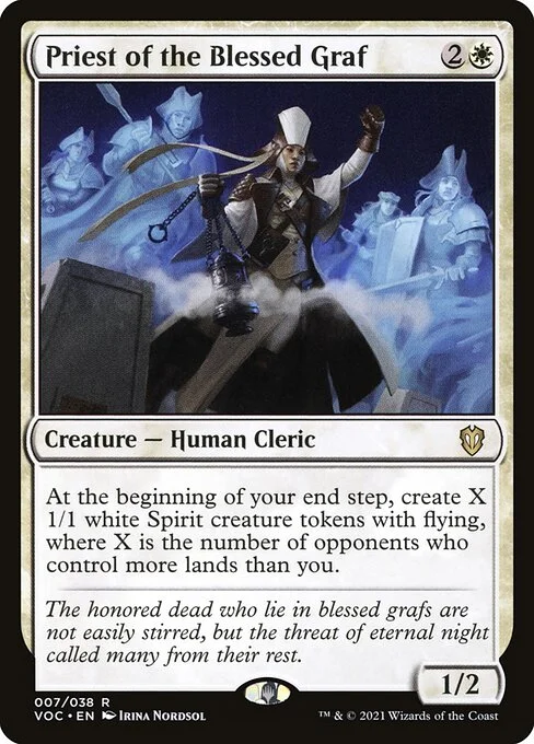 Priest of the Blessed Graf, carta Magic di tipo Creature — Human Cleric illustrata da Irina Nordsol
