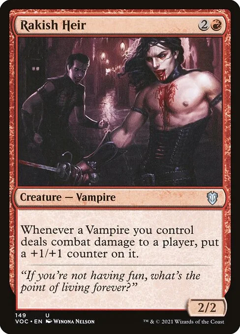 Rakish Heir, carta Magic di tipo Creature — Vampire illustrata da Winona Nelson