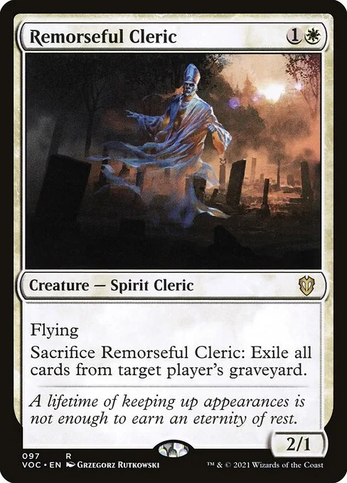 Remorseful Cleric, carta Magic di tipo Creature — Spirit Cleric illustrata da Grzegorz Rutkowski