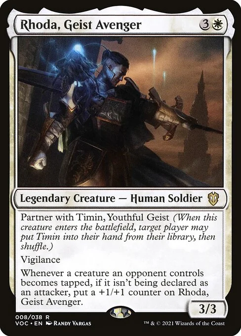 Rhoda, Geist Avenger, carta Magic di tipo Legendary Creature — Human Soldier illustrata da Randy Vargas