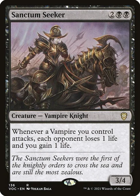 Sanctum Seeker, carta Magic di tipo Creature — Vampire Knight illustrata da Volkan Baǵa