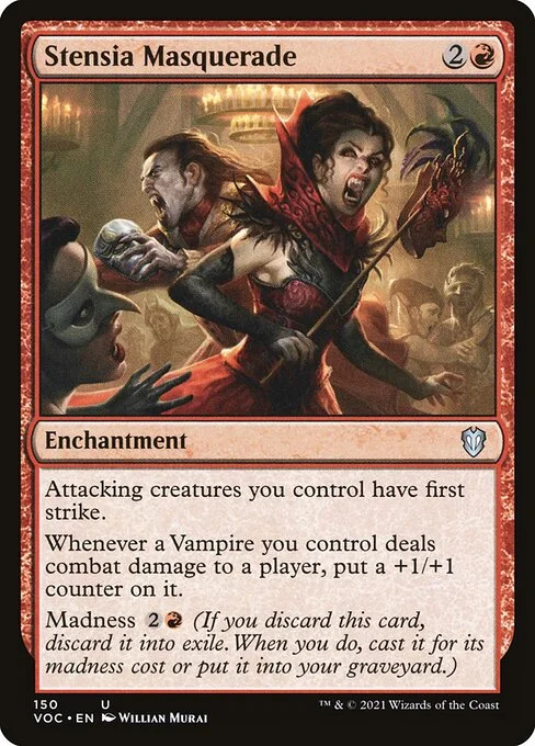 Stensia Masquerade, carta Magic di tipo Enchantment illustrata da Willian Murai