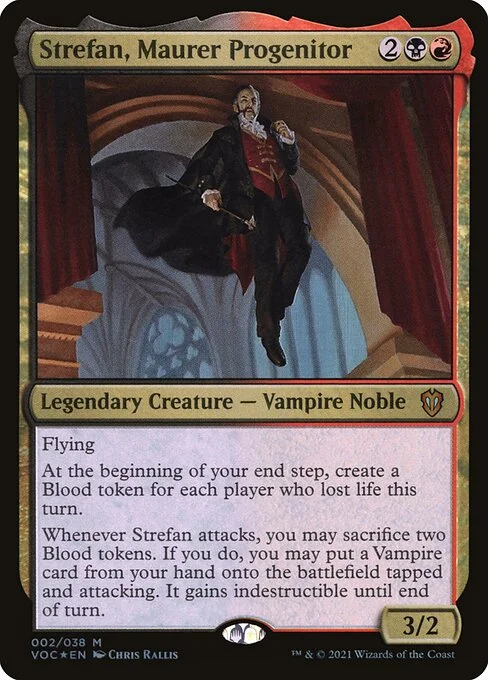Strefan, Maurer Progenitor, carta Magic di tipo Legendary Creature — Vampire Noble illustrata da Chris Rallis