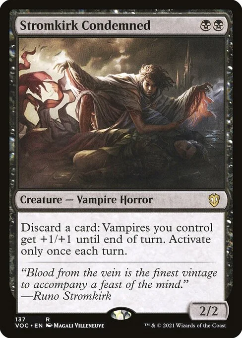 Stromkirk Condemned, carta Magic di tipo Creature — Vampire Horror illustrata da Magali Villeneuve