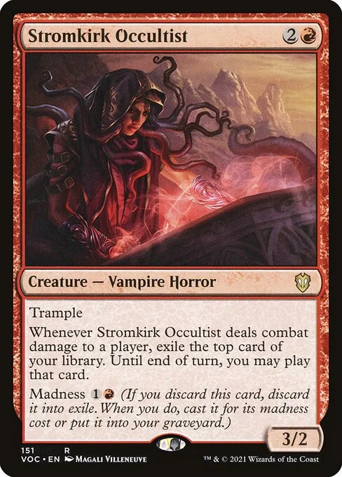 Stromkirk Occultist, carta Magic di tipo Creature — Vampire Horror illustrata da Magali Villeneuve
