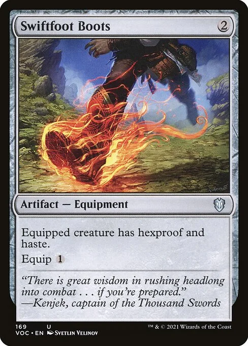 Swiftfoot Boots, carta Magic di tipo Artifact — Equipment illustrata da Svetlin Velinov