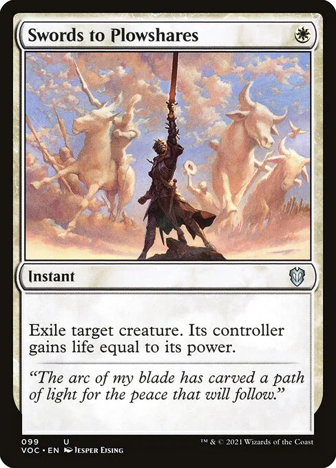 Swords to Plowshares, carta Magic di tipo Instant illustrata da Jesper Ejsing