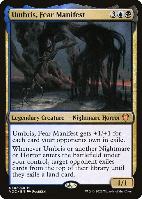 Umbris, Fear Manifest, carta Magic di tipo Legendary Creature — Nightmare Horror illustrata da Daarken