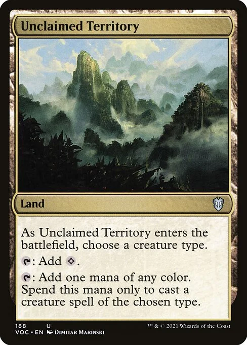 Unclaimed Territory, carta Magic di tipo Land illustrata da Dimitar Marinski