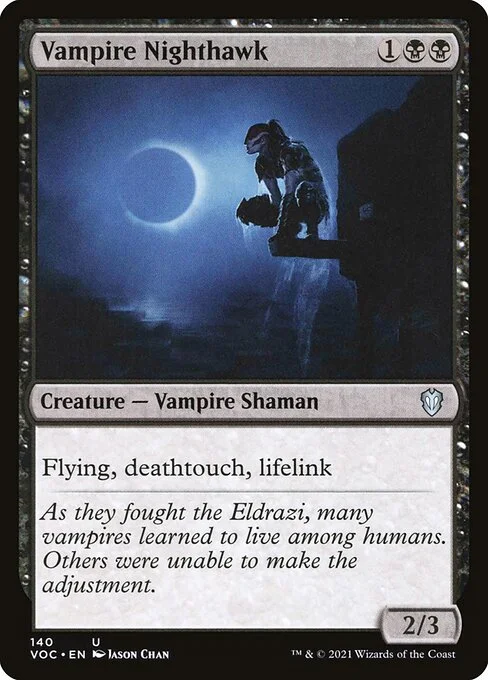 Vampire Nighthawk, carta Magic di tipo Creature — Vampire Shaman illustrata da Jason Chan
