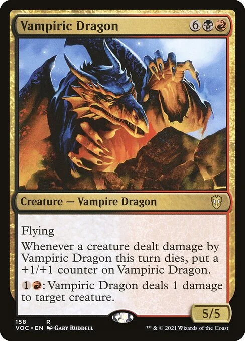 Vampiric Dragon, carta Magic di tipo Creature — Vampire Dragon illustrata da Gary Ruddell