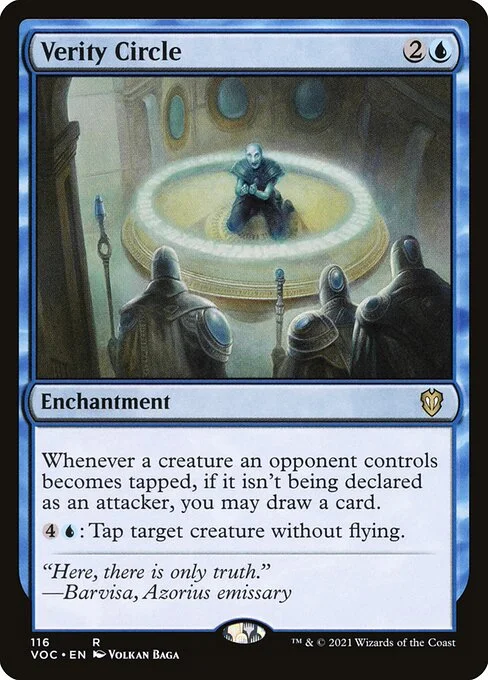 Verity Circle, carta Magic di tipo Enchantment illustrata da Volkan Baǵa
