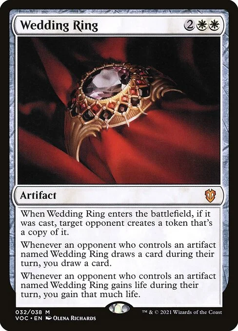 Wedding Ring, carta Magic di tipo Artifact illustrata da Olena Richards