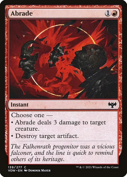 Abrade, carta Magic di tipo Instant illustrata da Dominik Mayer