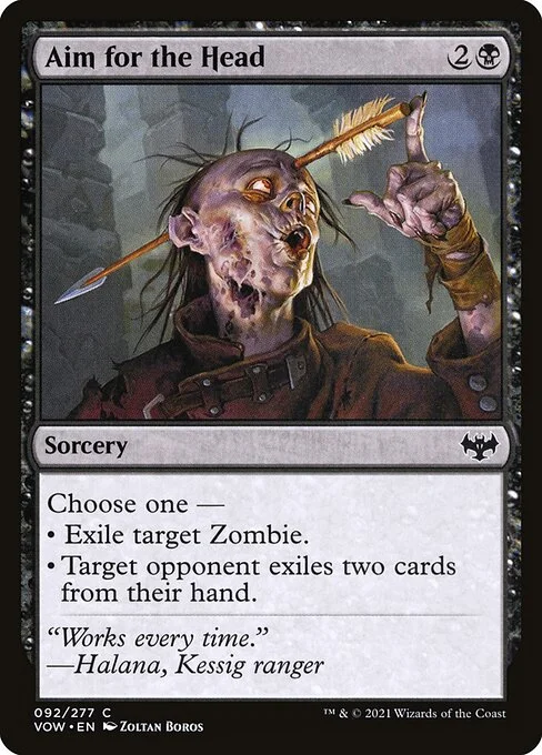 Aim for the Head, carta Magic di tipo Sorcery illustrata da Zoltan Boros