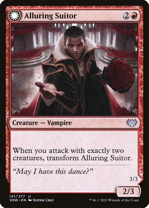 Alluring Suitor // Deadly Dancer, carta Magic di tipo Creature — Vampire // Creature — Vampire illustrata da Justine Cruz