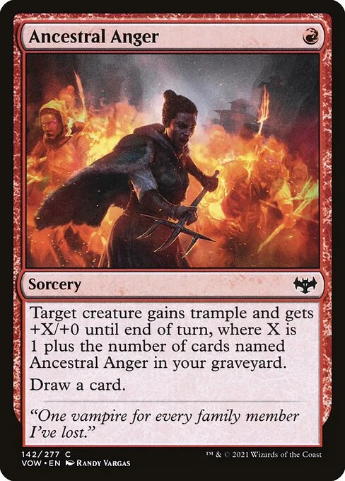 Ancestral Anger, carta Magic di tipo Sorcery illustrata da Randy Vargas