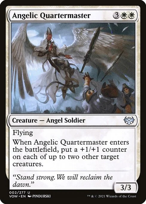 Angelic Quartermaster, carta Magic di tipo Creature — Angel Soldier illustrata da PINDURSKI