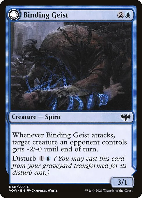 Binding Geist // Spectral Binding, carta Magic di tipo Creature — Spirit // Enchantment — Aura illustrata da Campbell White