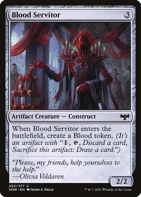 Blood Servitor, carta Magic di tipo Artifact Creature — Construct illustrata da Jason A. Engle