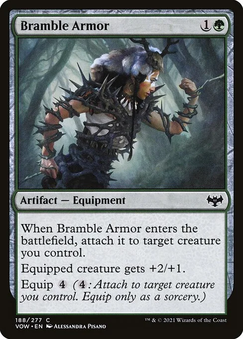 Bramble Armor, carta Magic di tipo Artifact — Equipment illustrata da Alessandra Pisano