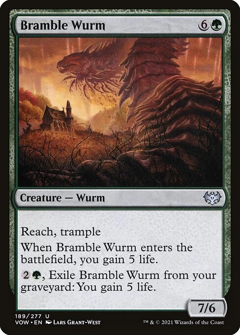 Bramble Wurm, carta Magic di tipo Creature — Wurm illustrata da Lars Grant-West
