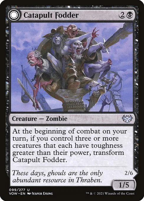 Catapult Fodder // Catapult Captain, carta Magic di tipo Creature — Zombie // Creature — Zombie illustrata da Jesper Ejsing