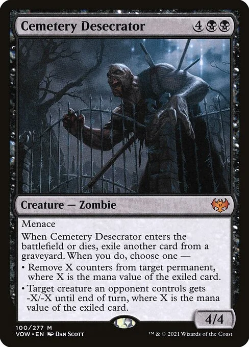 Cemetery Desecrator, carta Magic di tipo Creature — Zombie illustrata da Dan Murayama Scott