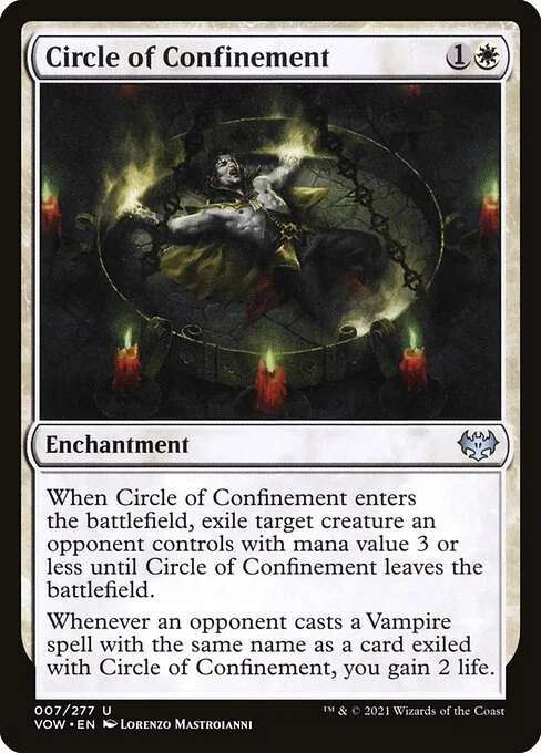 Circle of Confinement, carta Magic di tipo Enchantment illustrata da Lorenzo Mastroianni