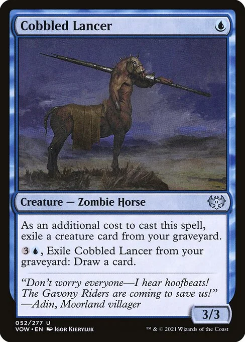 Cobbled Lancer, carta Magic di tipo Creature — Zombie Horse illustrata da Igor Kieryluk