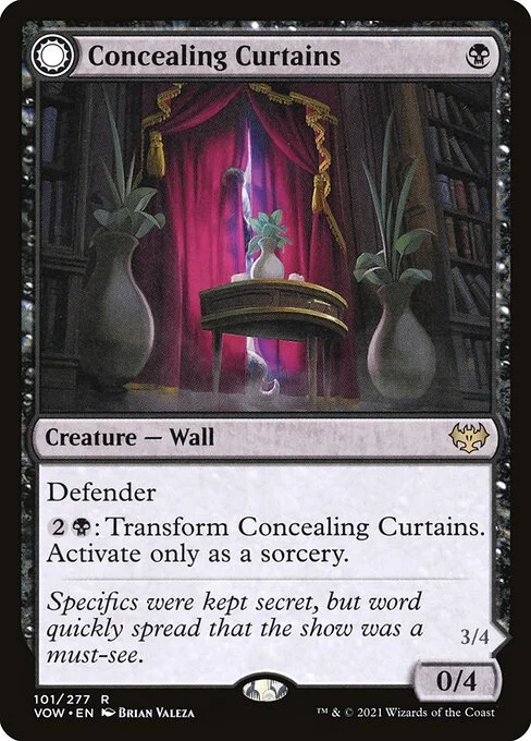 Concealing Curtains // Revealing Eye, carta Magic di tipo Creature — Wall // Creature — Eye Horror illustrata da Brian Valeza