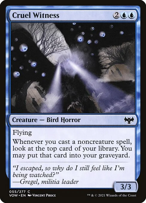 Cruel Witness, carta Magic di tipo Creature — Bird Horror illustrata da Vincent Proce