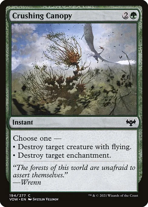 Crushing Canopy, carta Magic di tipo Instant illustrata da Svetlin Velinov
