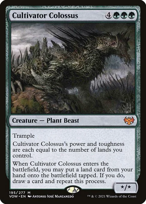 Cultivator Colossus, carta Magic di tipo Creature — Plant Beast illustrata da Antonio José Manzanedo