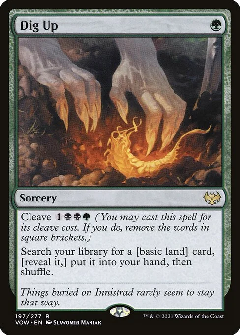 Dig Up, carta Magic di tipo Sorcery illustrata da Slawomir Maniak