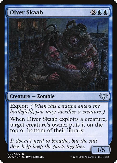 Diver Skaab, carta Magic di tipo Creature — Zombie illustrata da Dave Kendall