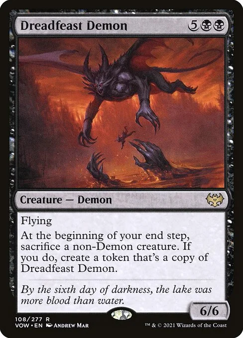 Dreadfeast Demon, carta Magic di tipo Creature — Demon illustrata da Andrew Mar