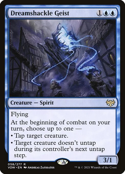 Dreamshackle Geist, carta Magic di tipo Creature — Spirit illustrata da Andreas Zafiratos
