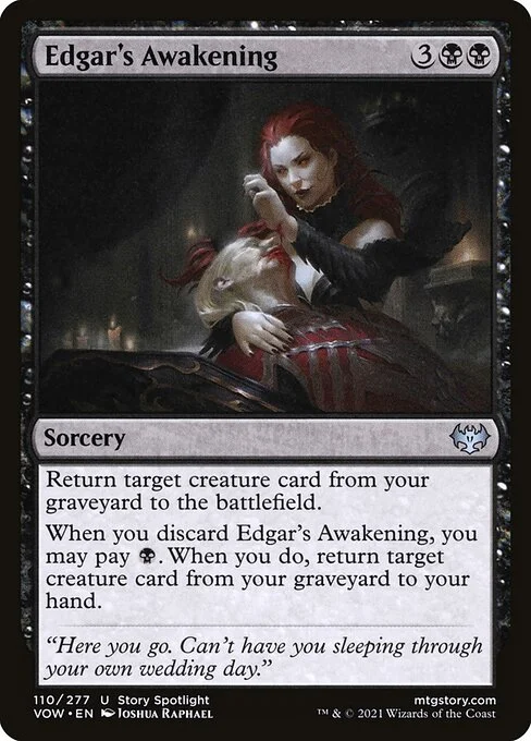 Edgar's Awakening, carta Magic di tipo Sorcery illustrata da Joshua Raphael