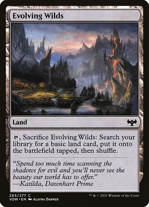 Evolving Wilds, carta Magic di tipo Land illustrata da Alayna Danner